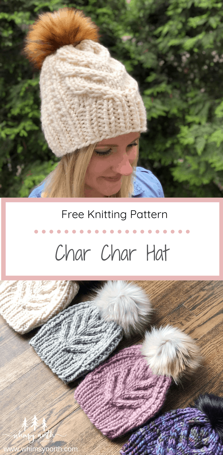 Free Cable Hat Knitting Pattern - Char Char Hat - Whimsy North