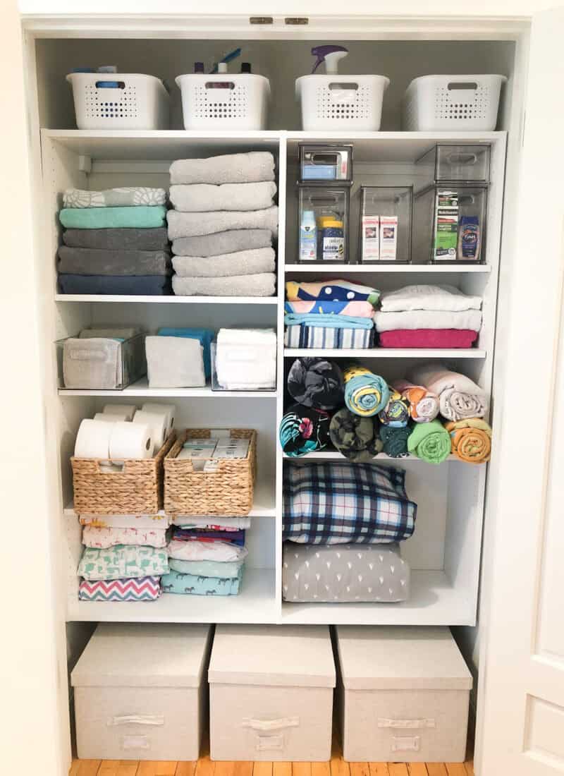 Linen closet organization